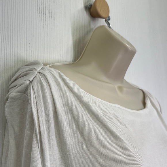 Free People - NWT Sea Salt Ribbed Ivory Slouchy Long Sleeve Top Size Small - Picture 6 of 13